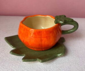 citrouille tasse et sous tasse