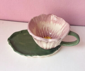 fleur rose et feuille